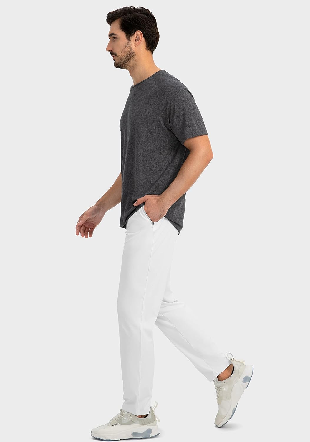 Herren Jogginghose mit Reißverschlusstaschen Tapered Joggers Sporthose für Training - Bild 19 von 133