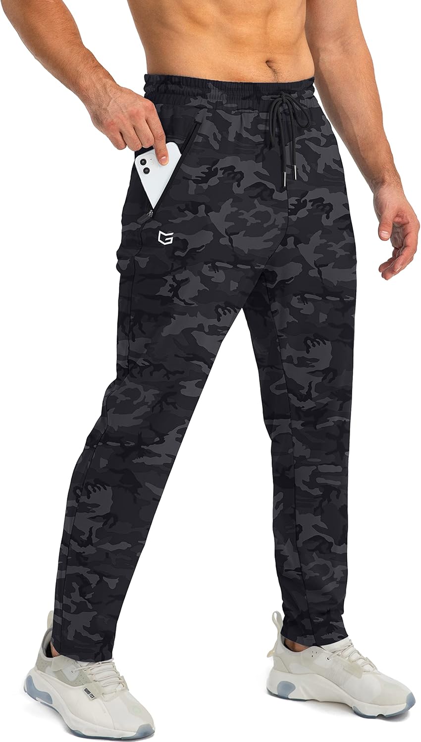 Herren Jogginghose mit Reißverschlusstaschen Tapered Joggers Sporthose für Training - Bild 20 von 133