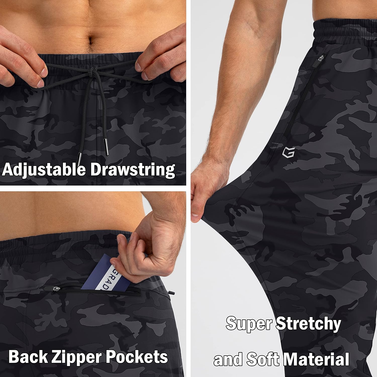 Herren Jogginghose mit Reißverschlusstaschen Tapered Joggers Sporthose für Training - Bild 24 von 133