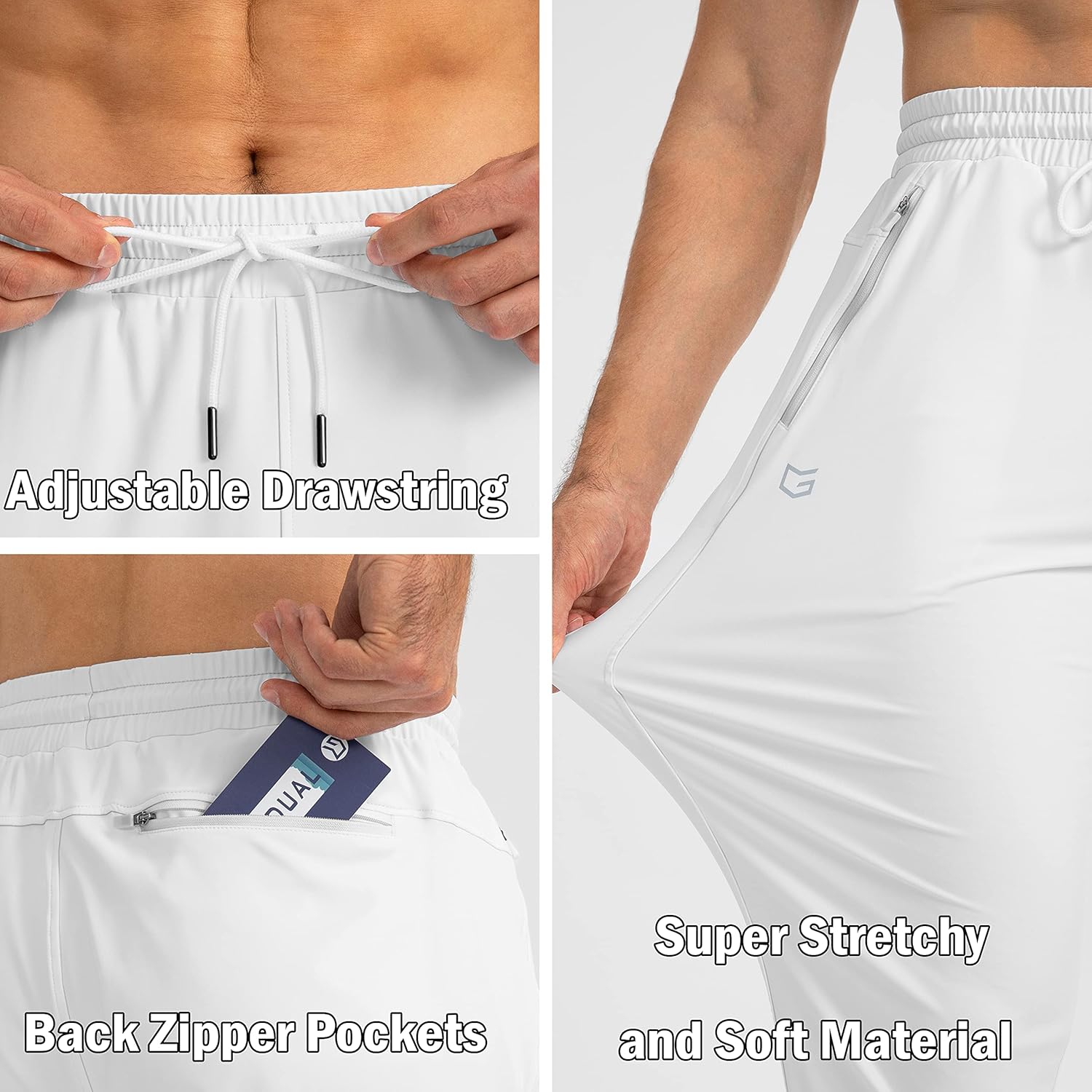 Herren Jogginghose mit Reißverschlusstaschen Tapered Joggers Sporthose für Training - Bild 18 von 133