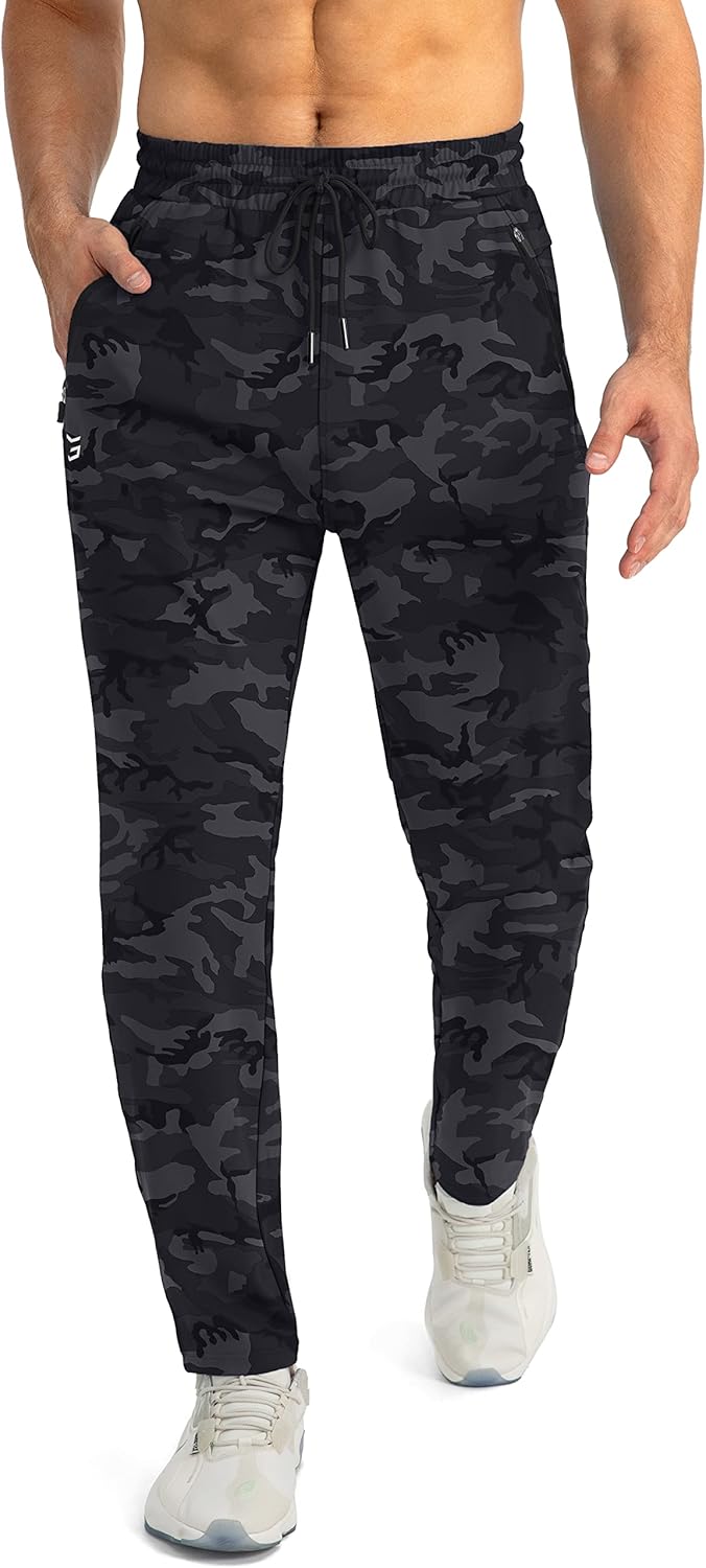 Herren Jogginghose mit Reißverschlusstaschen Tapered Joggers Sporthose für Training - Bild 21 von 133