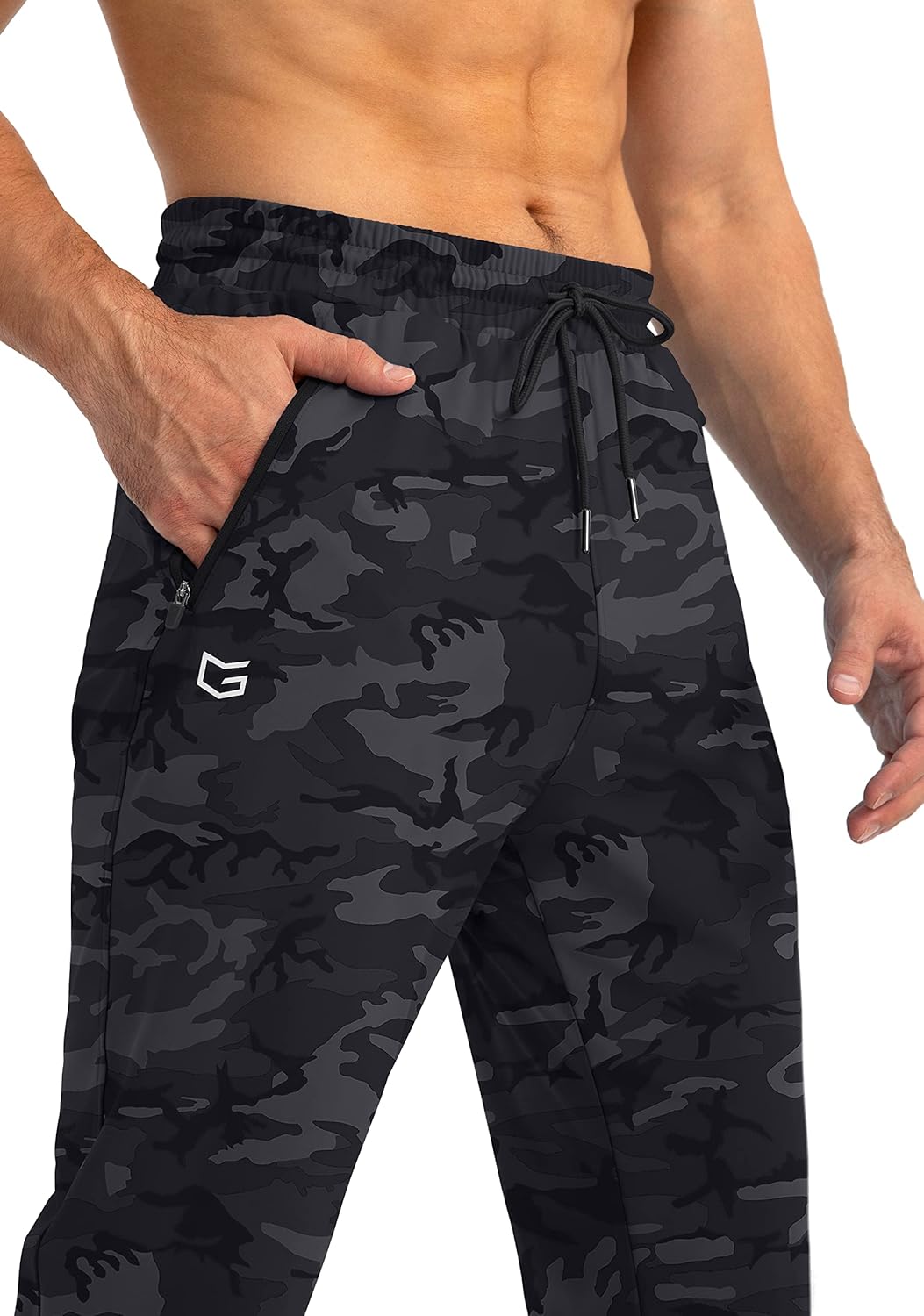 Herren Jogginghose mit Reißverschlusstaschen Tapered Joggers Sporthose für Training - Bild 23 von 133
