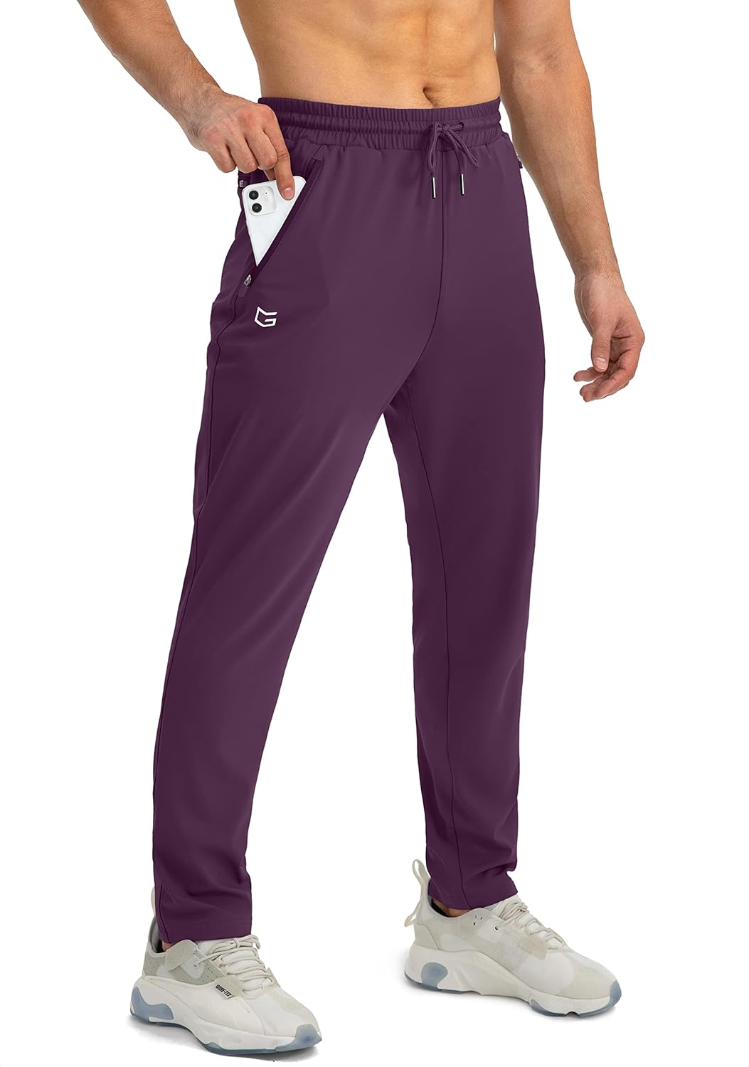 Herren Jogginghose mit Reißverschlusstaschen Tapered Joggers Sporthose für Training - Bild 26 von 133