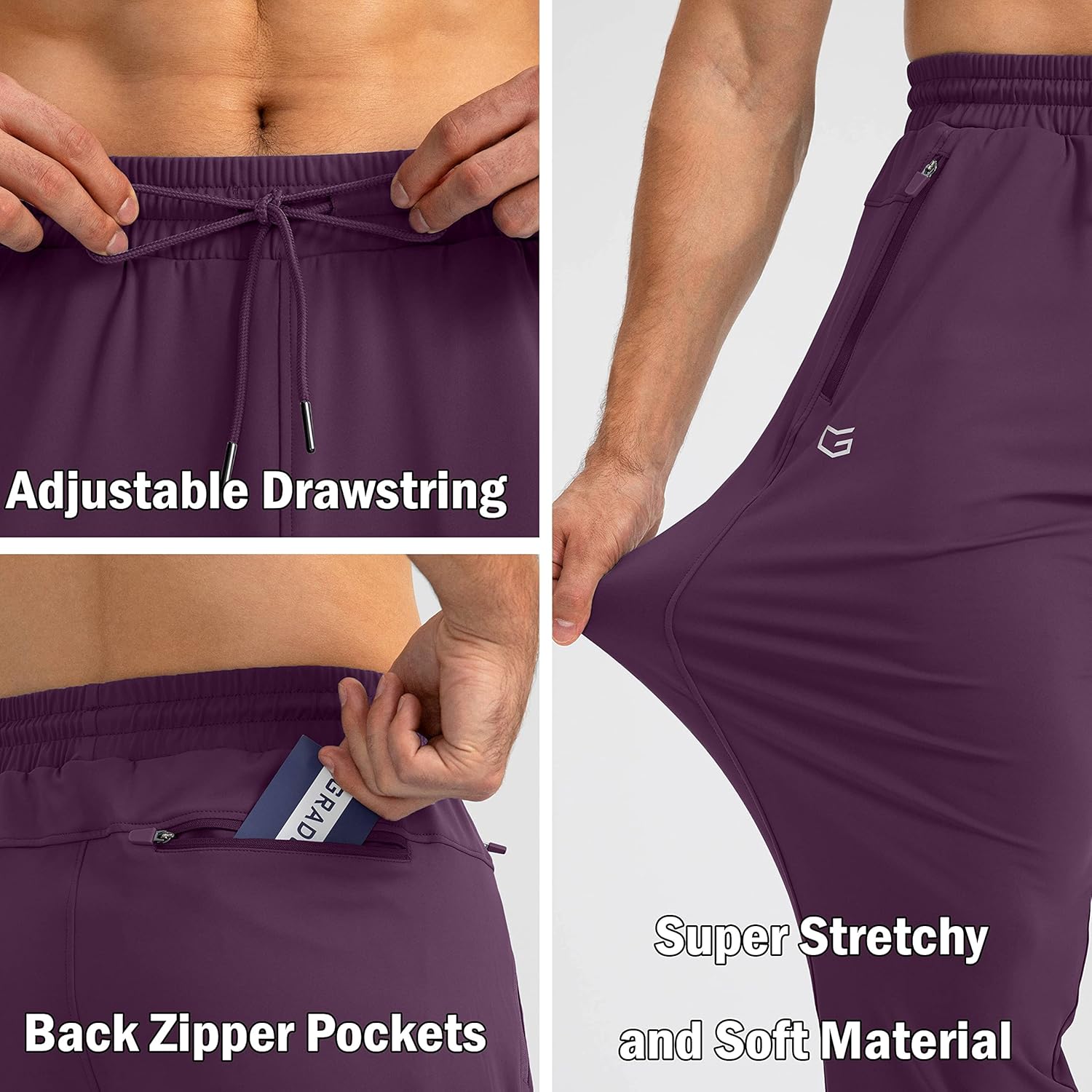 Herren Jogginghose mit Reißverschlusstaschen Tapered Joggers Sporthose für Training - Bild 30 von 133