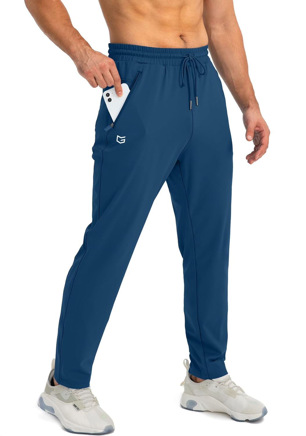 Herren Jogginghose mit Reißverschlusstaschen Tapered Joggers Sporthose für Training - Bild 32 von 133