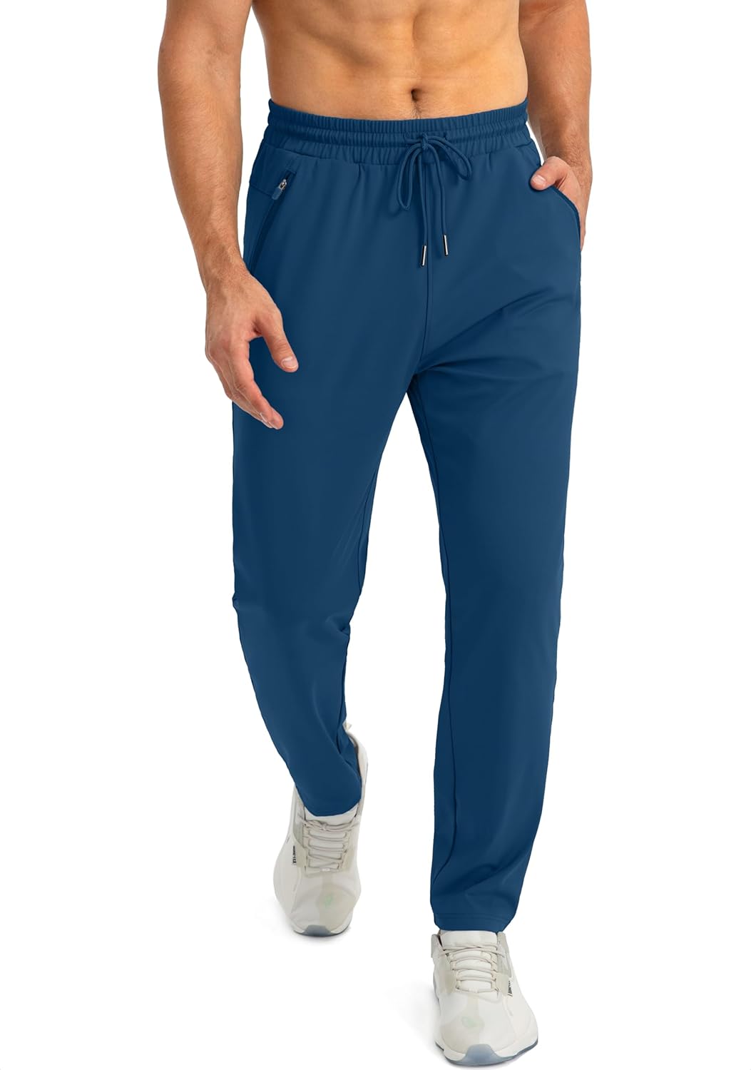 Herren Jogginghose mit Reißverschlusstaschen Tapered Joggers Sporthose für Training - Bild 33 von 133