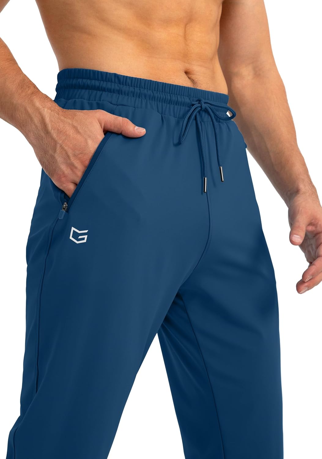 Herren Jogginghose mit Reißverschlusstaschen Tapered Joggers Sporthose für Training - Bild 35 von 133