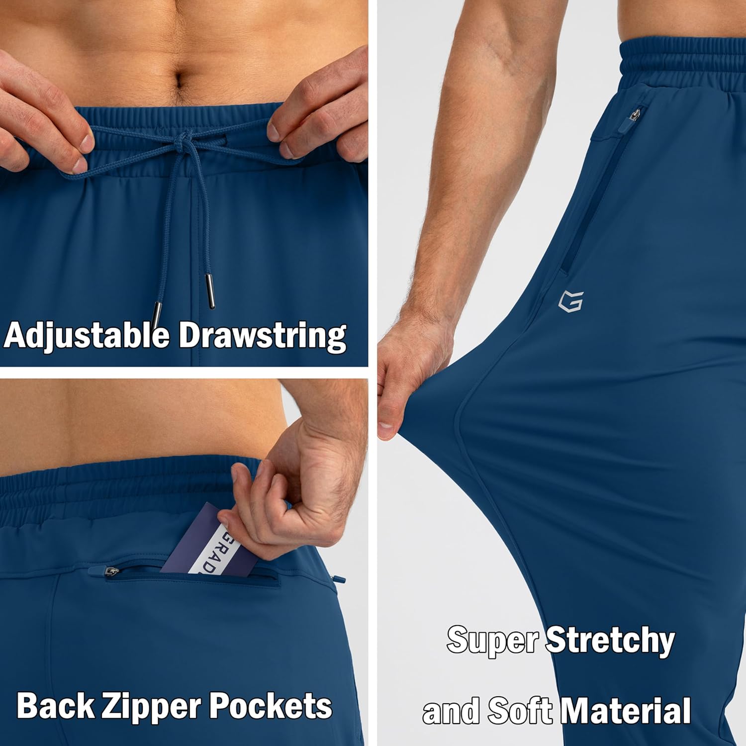 Herren Jogginghose mit Reißverschlusstaschen Tapered Joggers Sporthose für Training - Bild 36 von 133