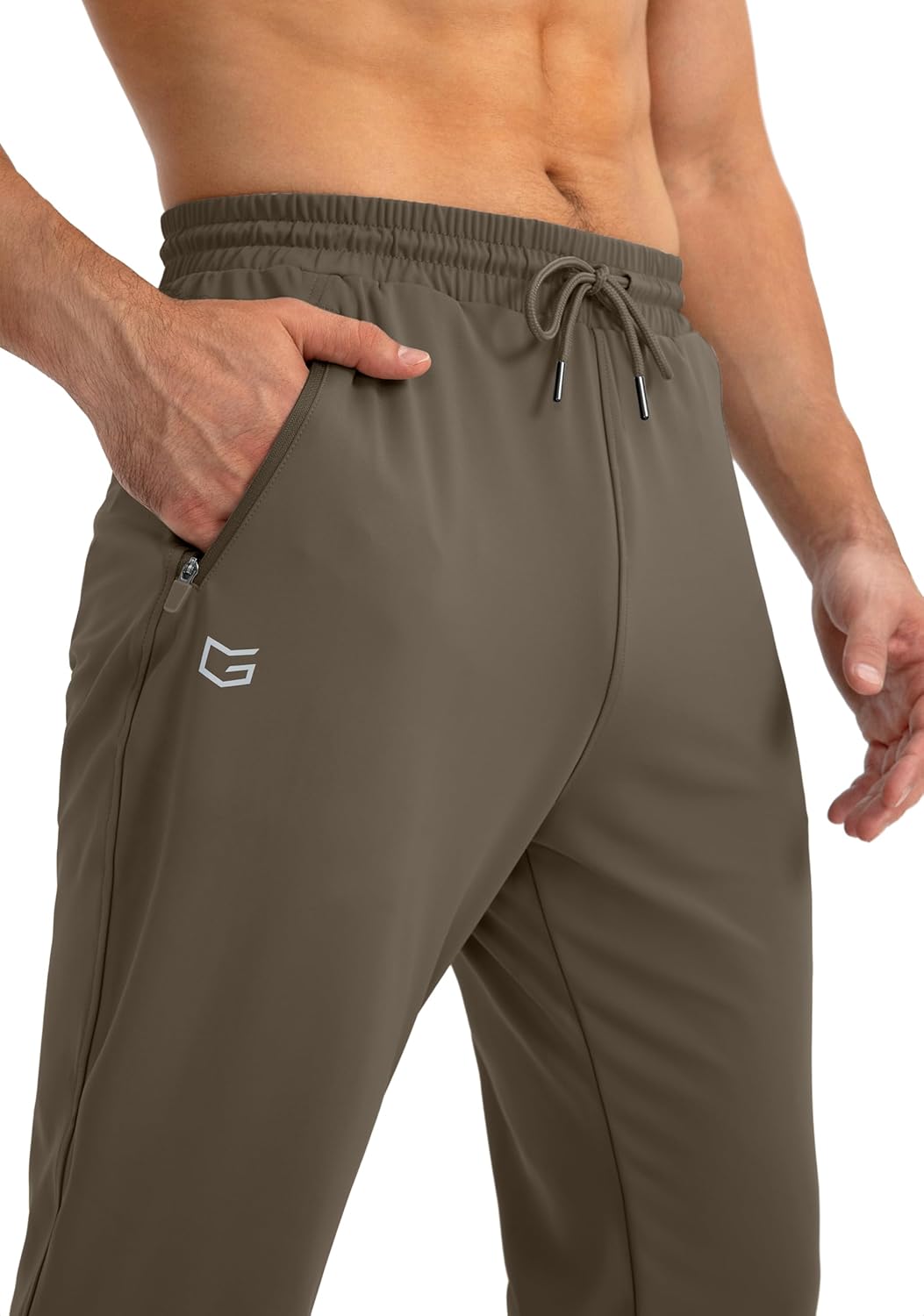 Herren Jogginghose mit Reißverschlusstaschen Tapered Joggers Sporthose für Training - Bild 41 von 133