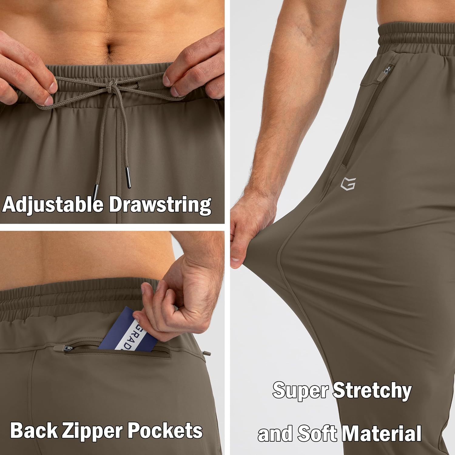 Herren Jogginghose mit Reißverschlusstaschen Tapered Joggers Sporthose für Training - Bild 42 von 133