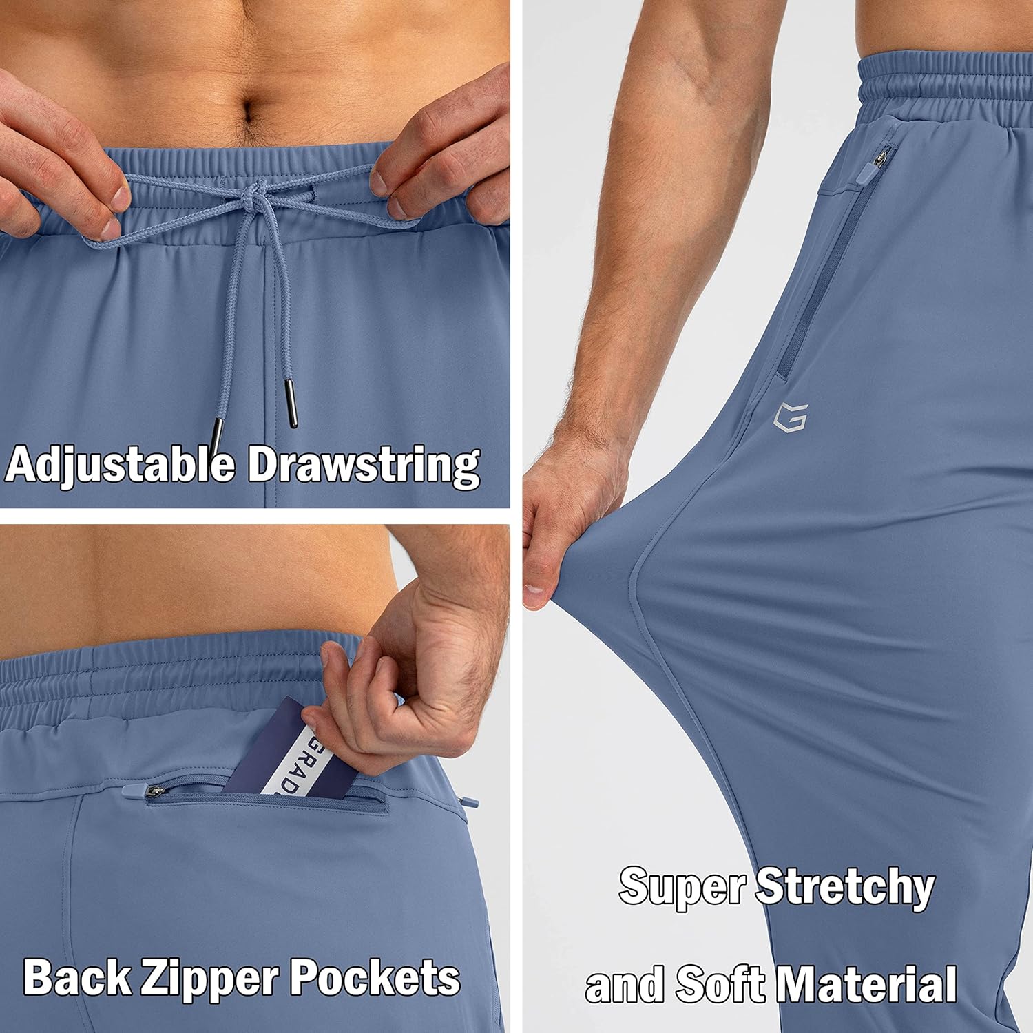 Herren Jogginghose mit Reißverschlusstaschen Tapered Joggers Sporthose für Training - Bild 48 von 133