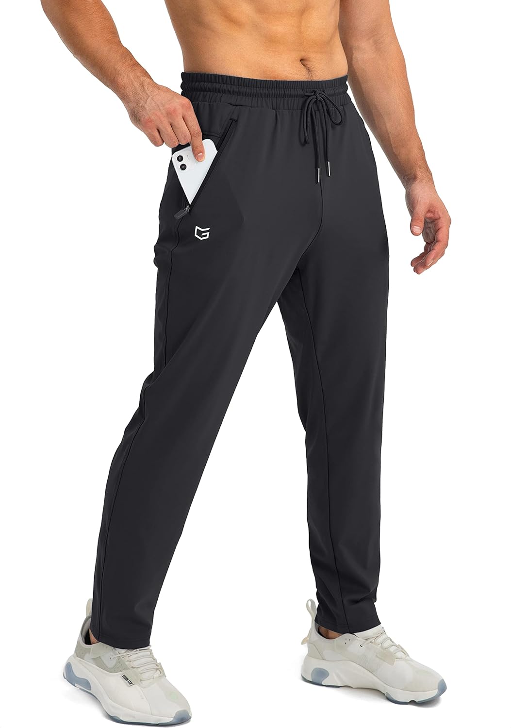 Herren Jogginghose mit Reißverschlusstaschen Tapered Joggers Sporthose für Training - Bild 50 von 133