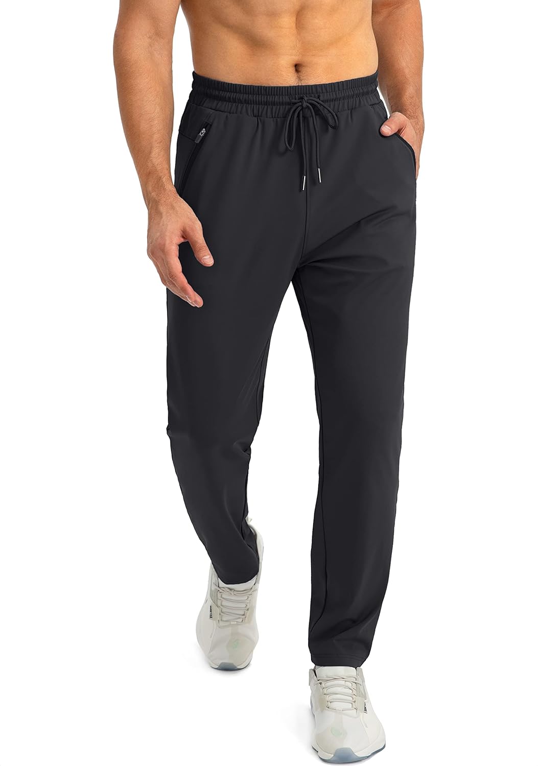 Herren Jogginghose mit Reißverschlusstaschen Tapered Joggers Sporthose für Training - Bild 51 von 133
