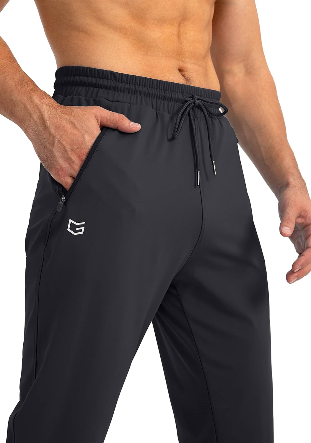 Herren Jogginghose mit Reißverschlusstaschen Tapered Joggers Sporthose für Training - Bild 53 von 133