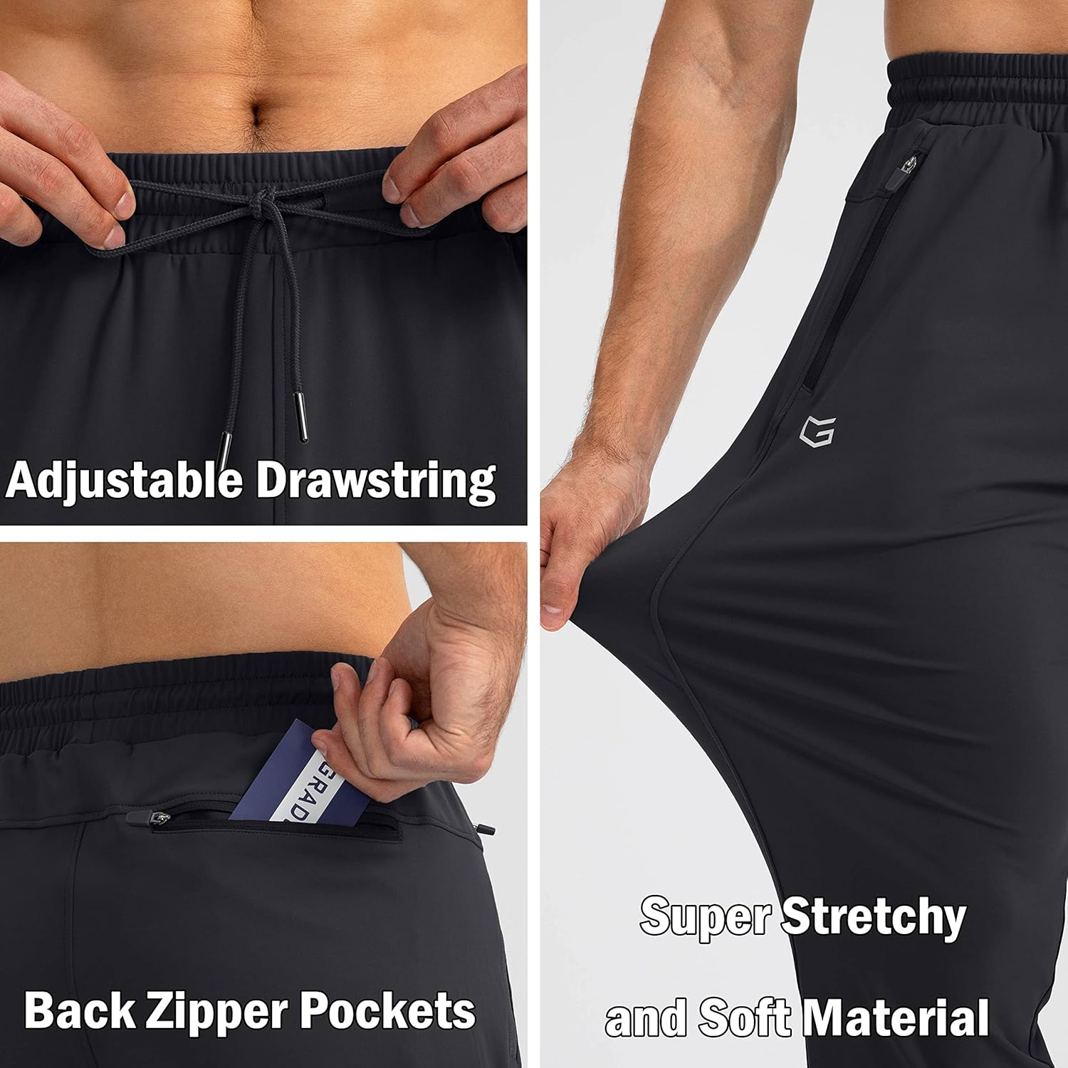 Herren Jogginghose mit Reißverschlusstaschen Tapered Joggers Sporthose für Training - Bild 54 von 133