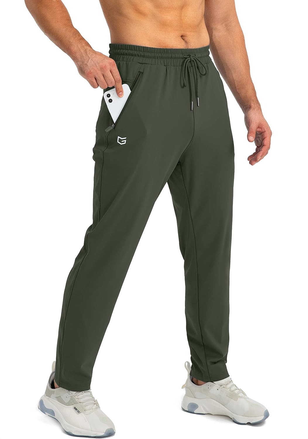 Herren Jogginghose mit Reißverschlusstaschen Tapered Joggers Sporthose für Training - Bild 56 von 133
