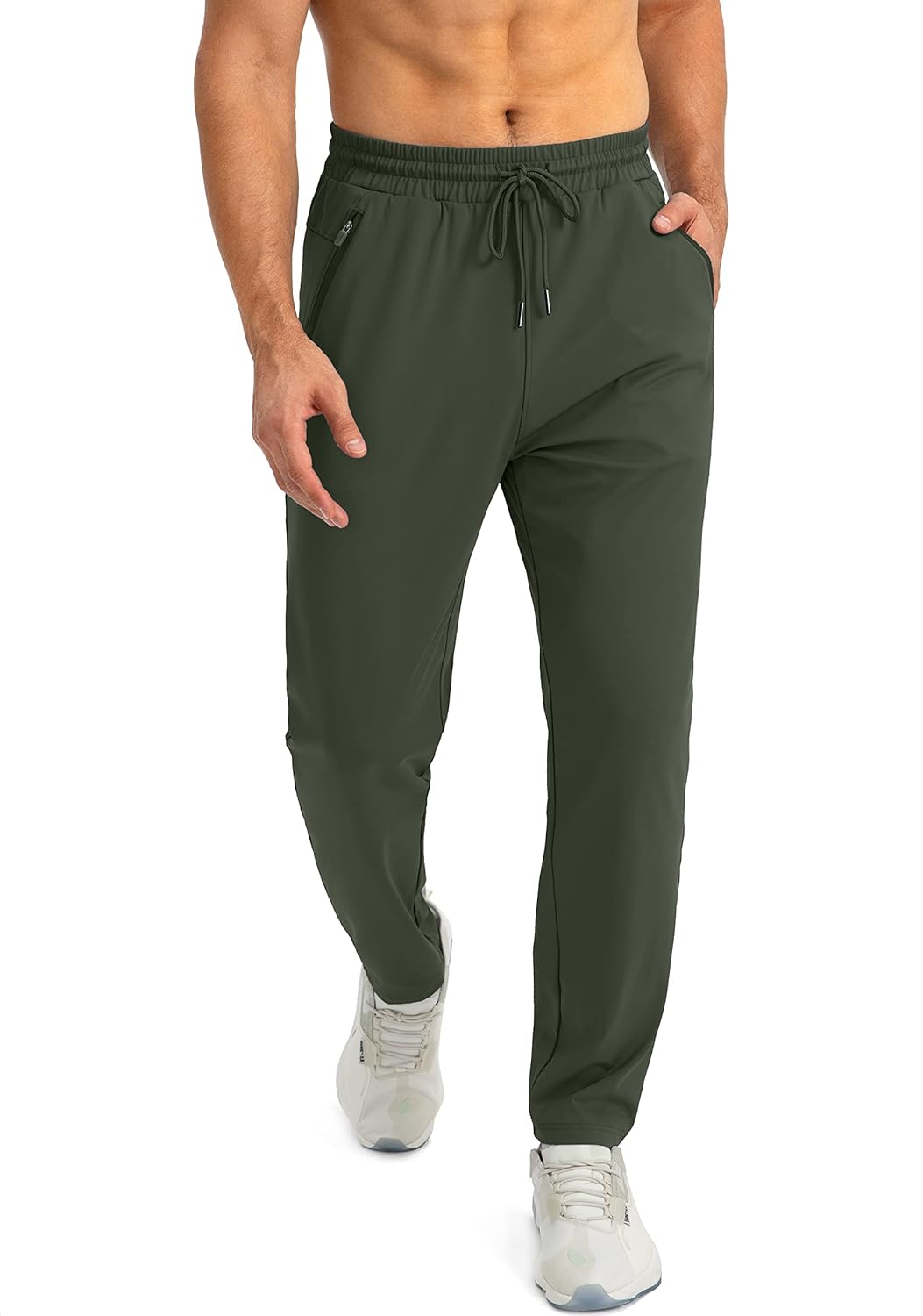 Herren Jogginghose mit Reißverschlusstaschen Tapered Joggers Sporthose für Training - Bild 57 von 133