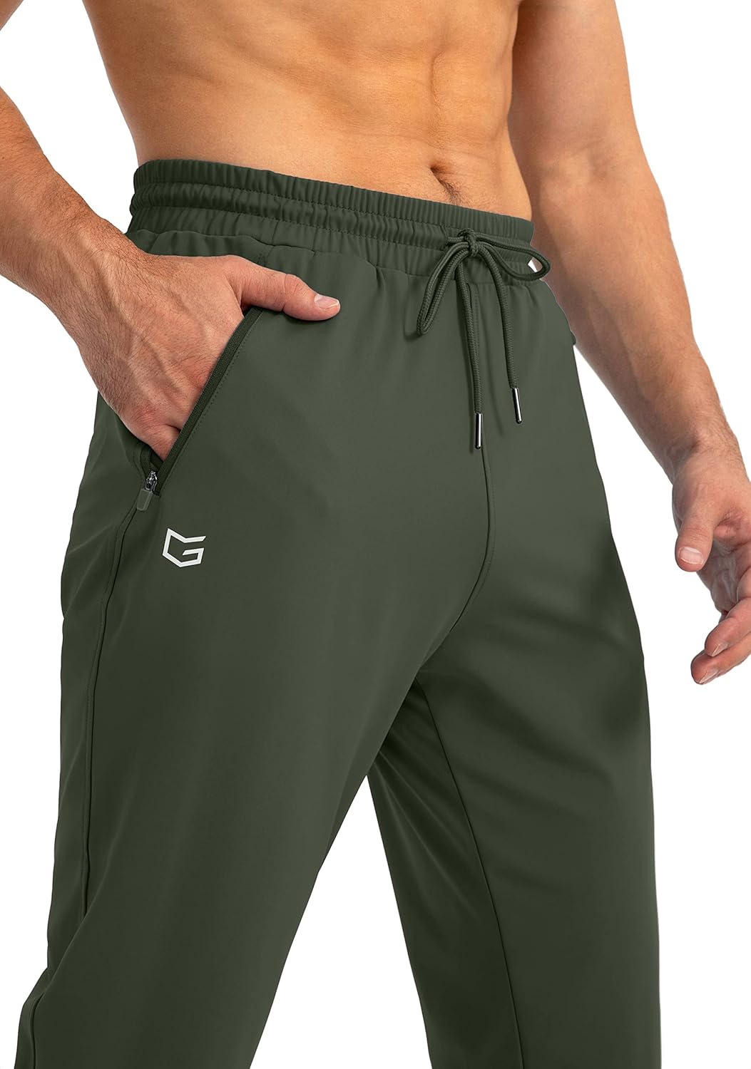 Herren Jogginghose mit Reißverschlusstaschen Tapered Joggers Sporthose für Training - Bild 59 von 133