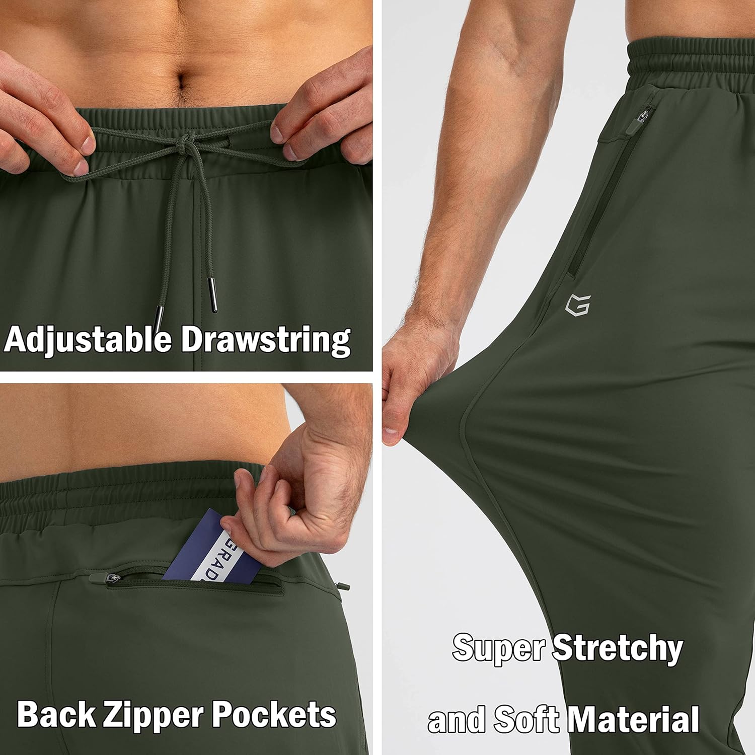 Herren Jogginghose mit Reißverschlusstaschen Tapered Joggers Sporthose für Training - Bild 60 von 133