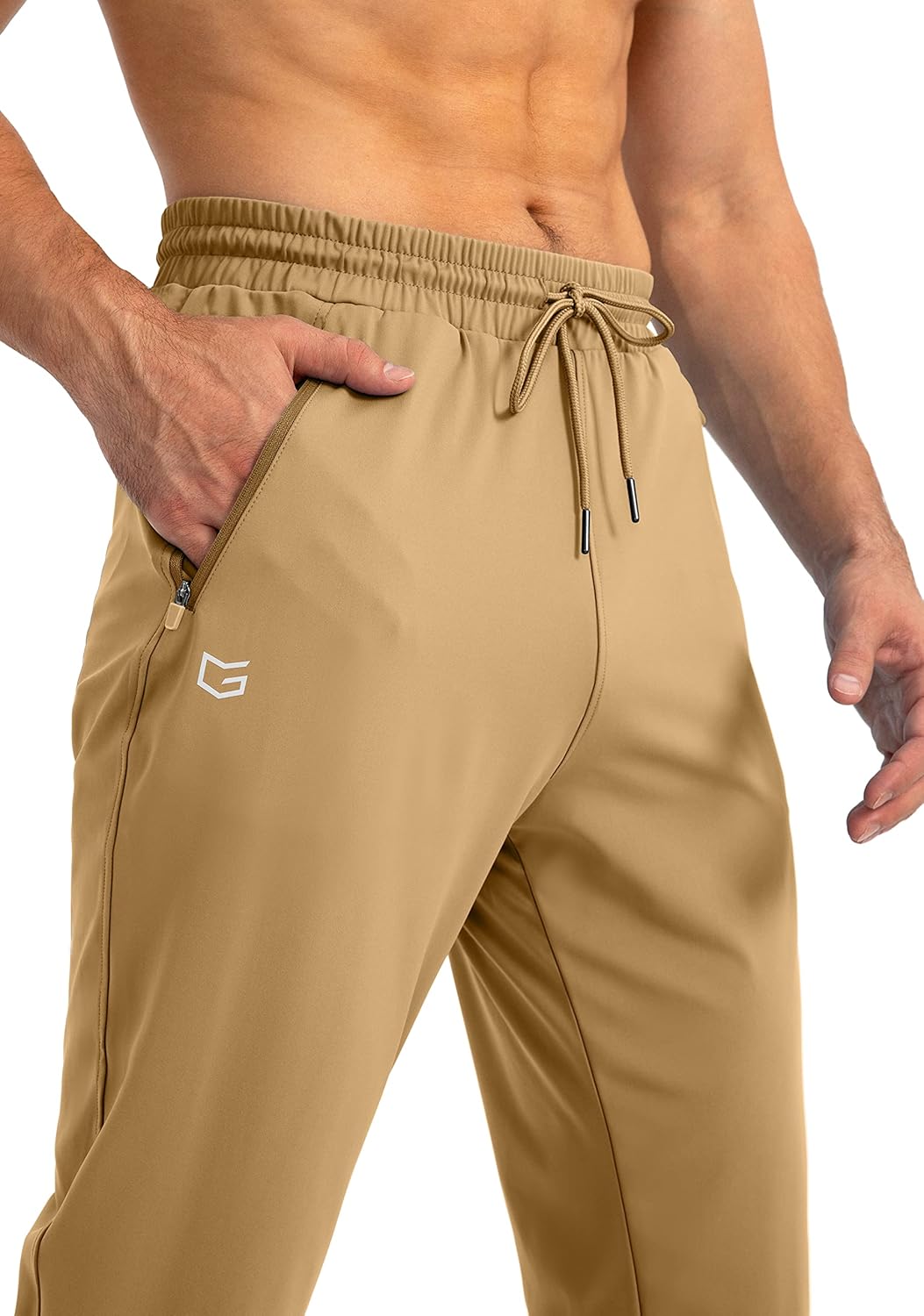 Herren Jogginghose mit Reißverschlusstaschen Tapered Joggers Sporthose für Training - Bild 65 von 133