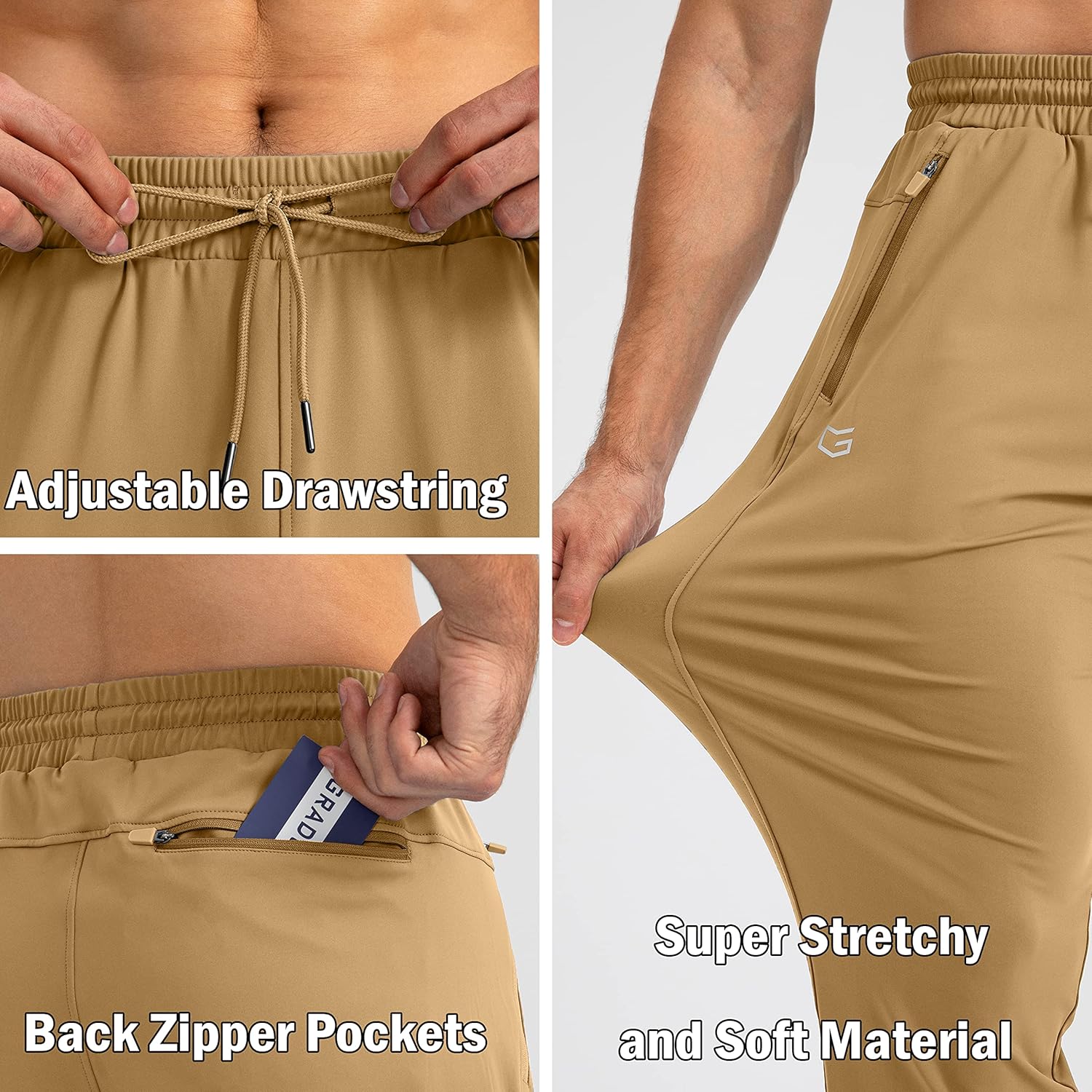 Herren Jogginghose mit Reißverschlusstaschen Tapered Joggers Sporthose für Training - Bild 66 von 133