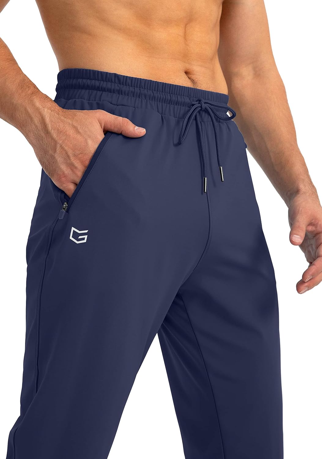 Herren Jogginghose mit Reißverschlusstaschen Tapered Joggers Sporthose für Training - Bild 71 von 133