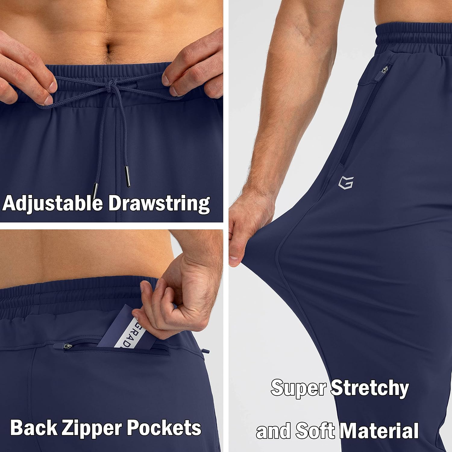 Herren Jogginghose mit Reißverschlusstaschen Tapered Joggers Sporthose für Training - Bild 72 von 133
