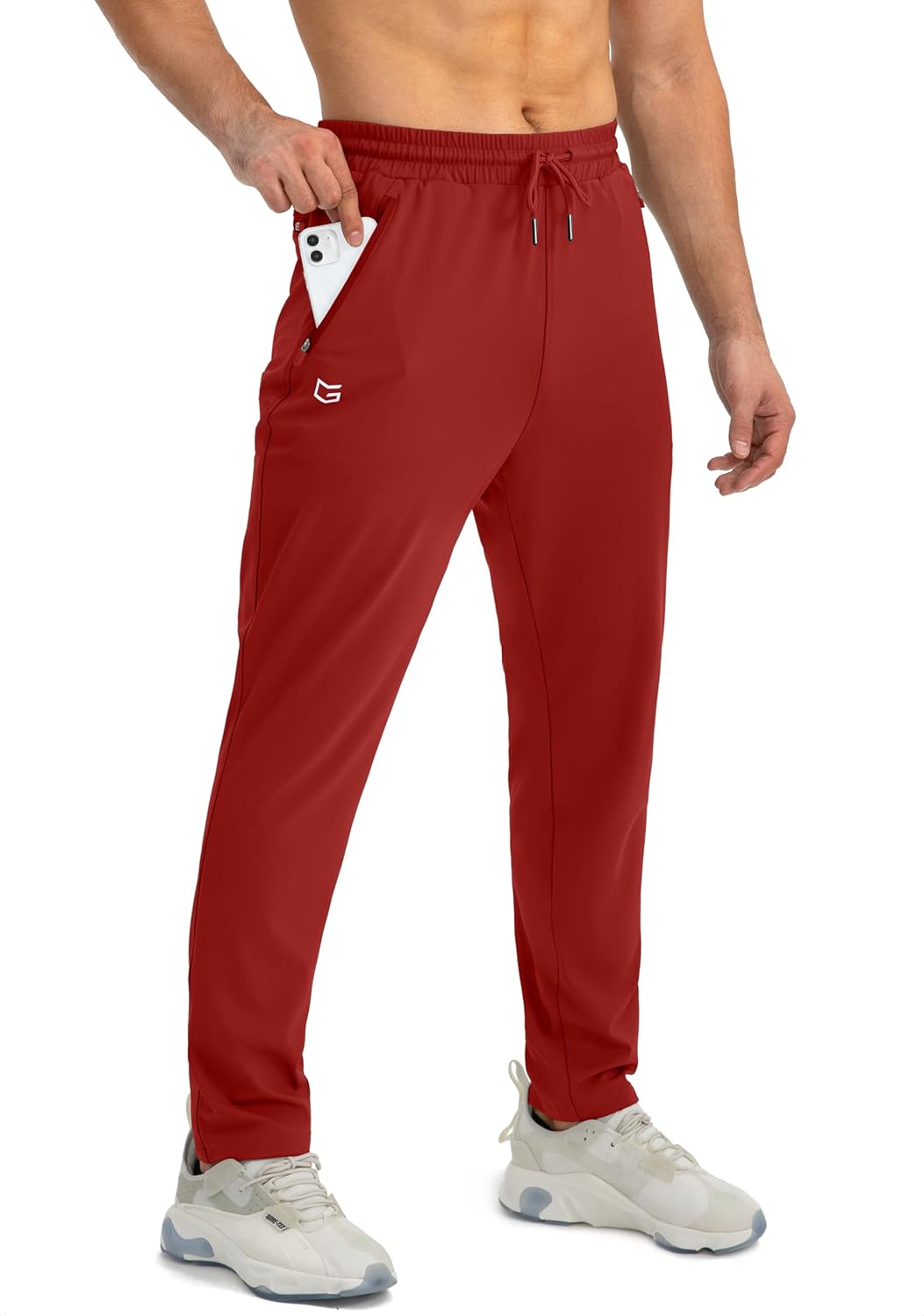 Herren Jogginghose mit Reißverschlusstaschen Tapered Joggers Sporthose für Training - Bild 74 von 133