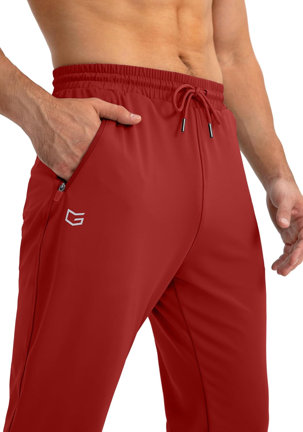 Herren Jogginghose mit Reißverschlusstaschen Tapered Joggers Sporthose für Training - Bild 77 von 133