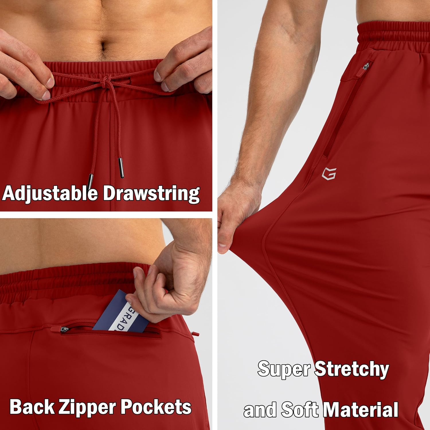 Herren Jogginghose mit Reißverschlusstaschen Tapered Joggers Sporthose für Training - Bild 78 von 133