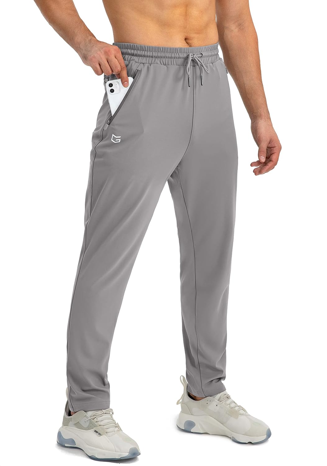 Herren Jogginghose mit Reißverschlusstaschen Tapered Joggers Sporthose für Training - Bild 80 von 133