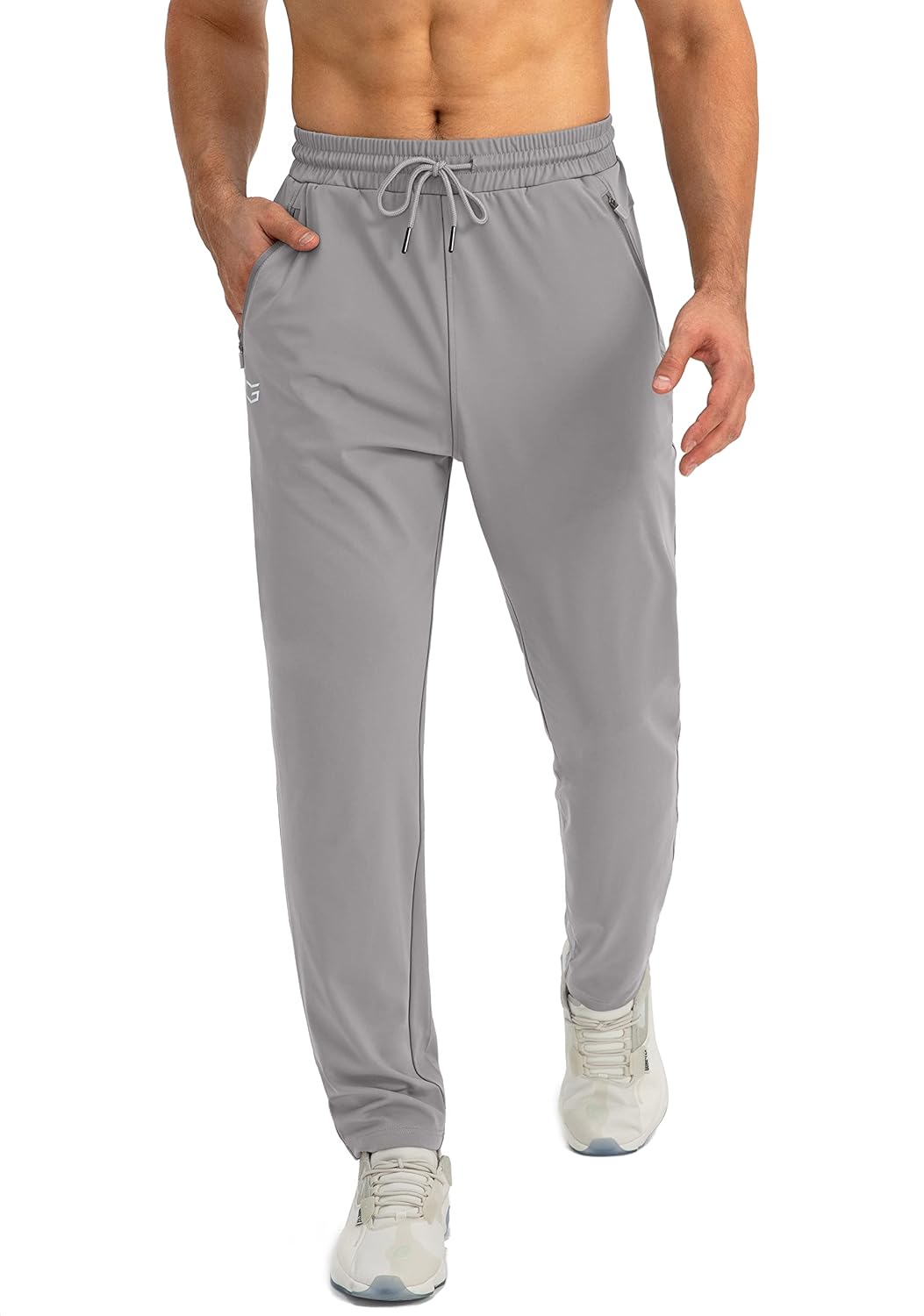 Herren Jogginghose mit Reißverschlusstaschen Tapered Joggers Sporthose für Training - Bild 81 von 133