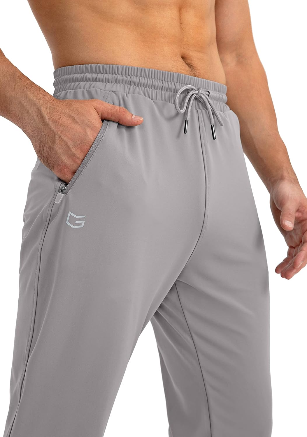 Herren Jogginghose mit Reißverschlusstaschen Tapered Joggers Sporthose für Training - Bild 83 von 133