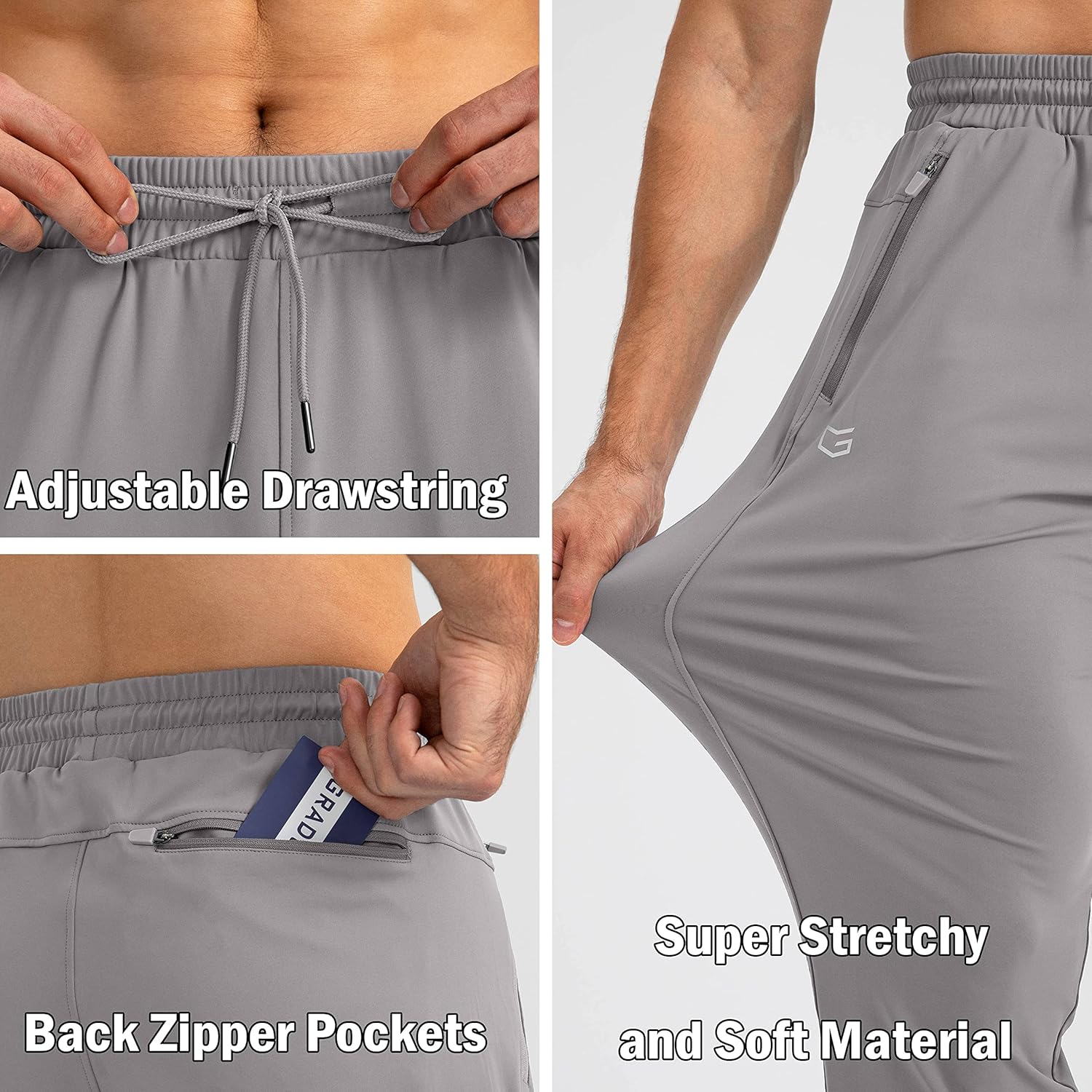 Herren Jogginghose mit Reißverschlusstaschen Tapered Joggers Sporthose für Training - Bild 84 von 133