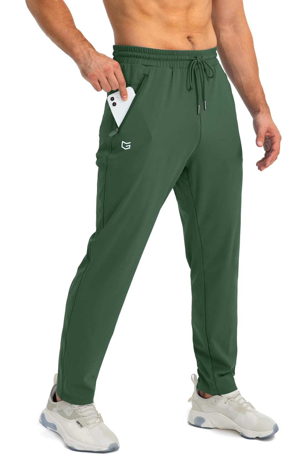 Herren Jogginghose mit Reißverschlusstaschen Tapered Joggers Sporthose für Training - Bild 86 von 133