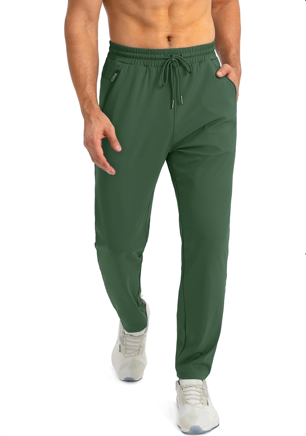 Herren Jogginghose mit Reißverschlusstaschen Tapered Joggers Sporthose für Training - Bild 87 von 133