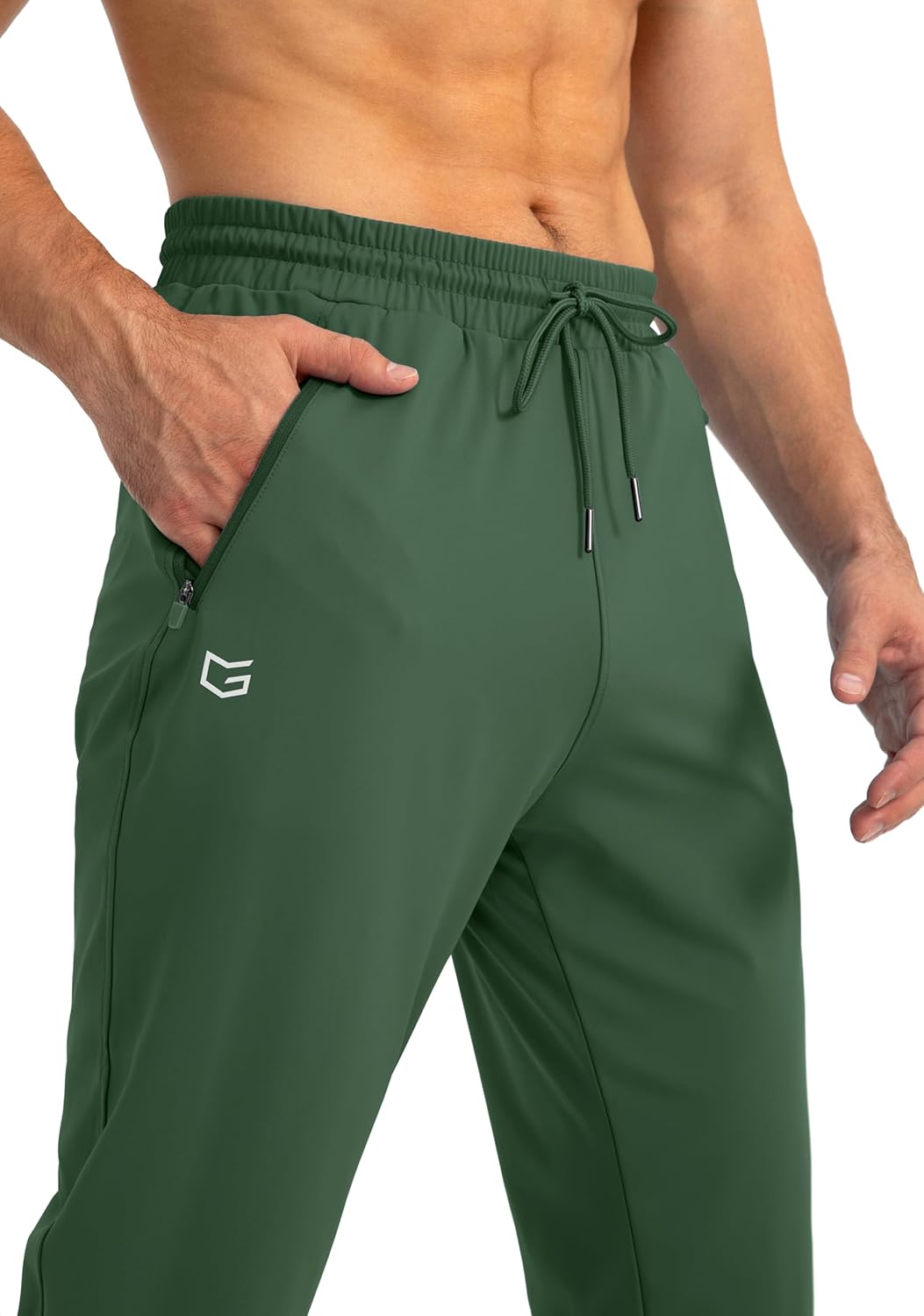 Herren Jogginghose mit Reißverschlusstaschen Tapered Joggers Sporthose für Training - Bild 89 von 133