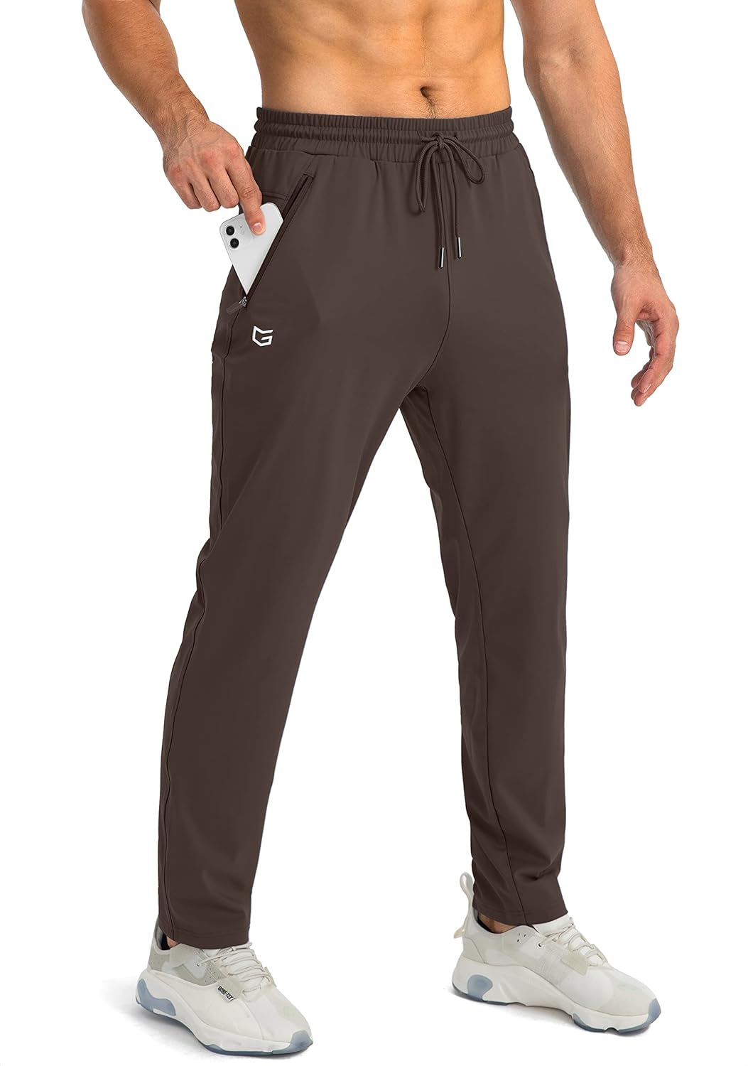 Herren Jogginghose mit Reißverschlusstaschen Tapered Joggers Sporthose für Training - Bild 92 von 133