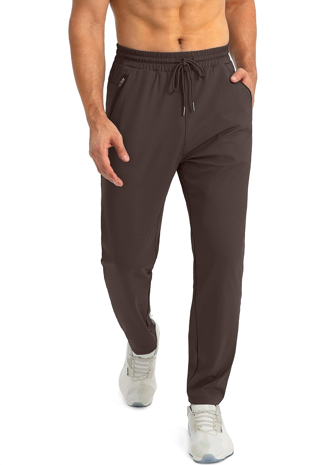 Herren Jogginghose mit Reißverschlusstaschen Tapered Joggers Sporthose für Training - Bild 93 von 133
