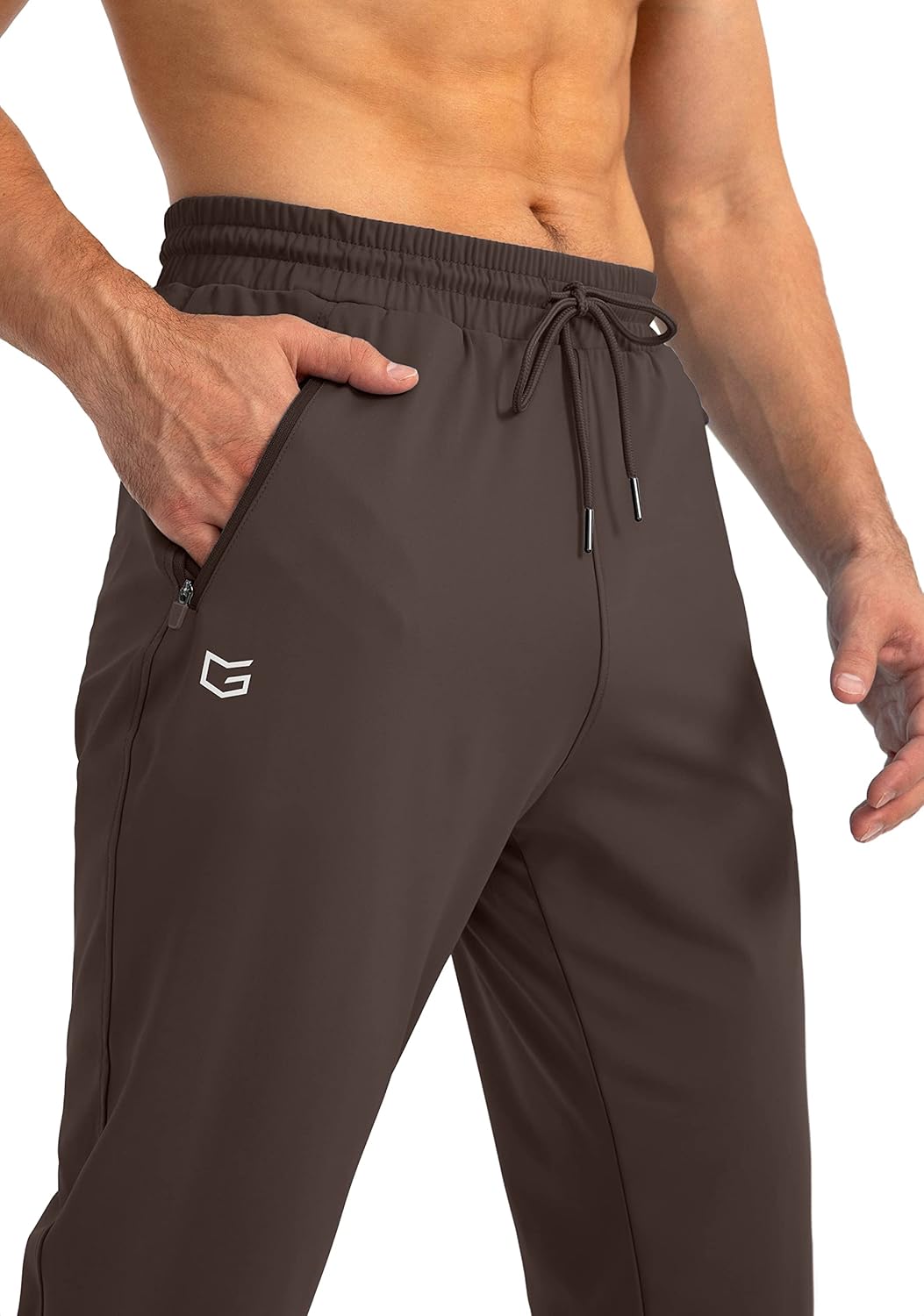Herren Jogginghose mit Reißverschlusstaschen Tapered Joggers Sporthose für Training - Bild 95 von 133