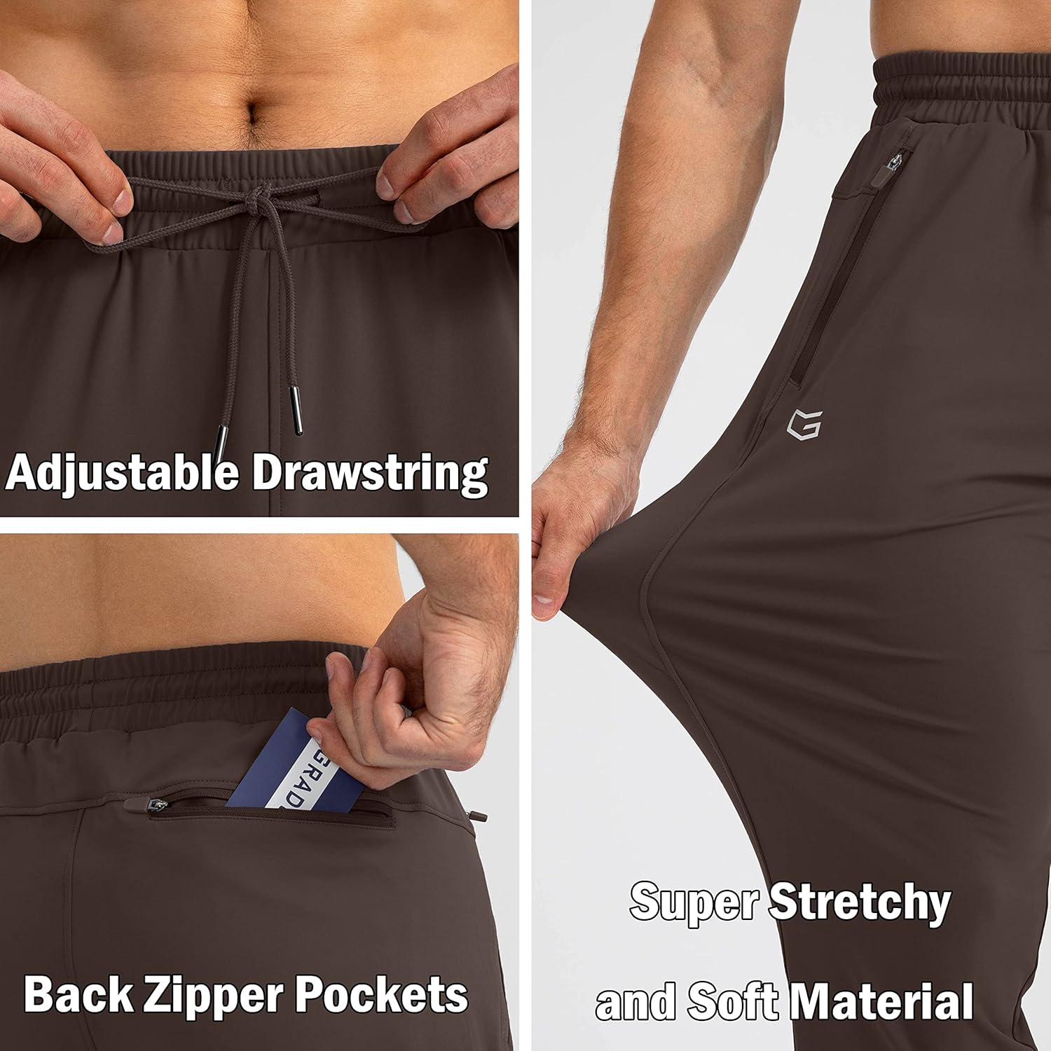 Herren Jogginghose mit Reißverschlusstaschen Tapered Joggers Sporthose für Training - Bild 96 von 133