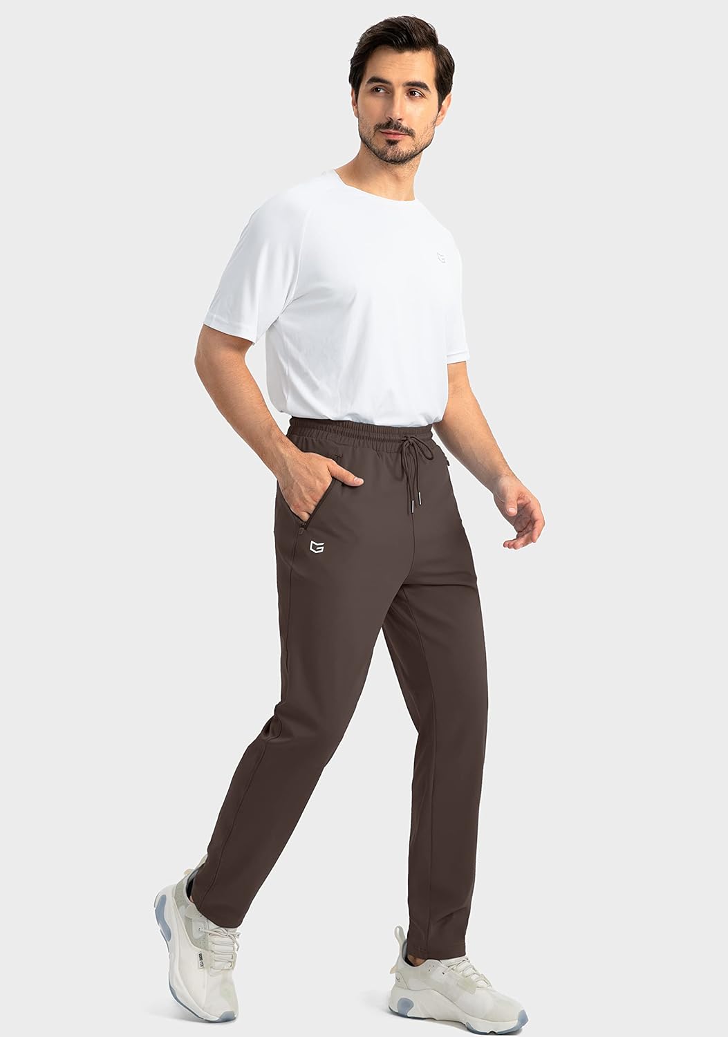 Herren Jogginghose mit Reißverschlusstaschen Tapered Joggers Sporthose für Training - Bild 97 von 133