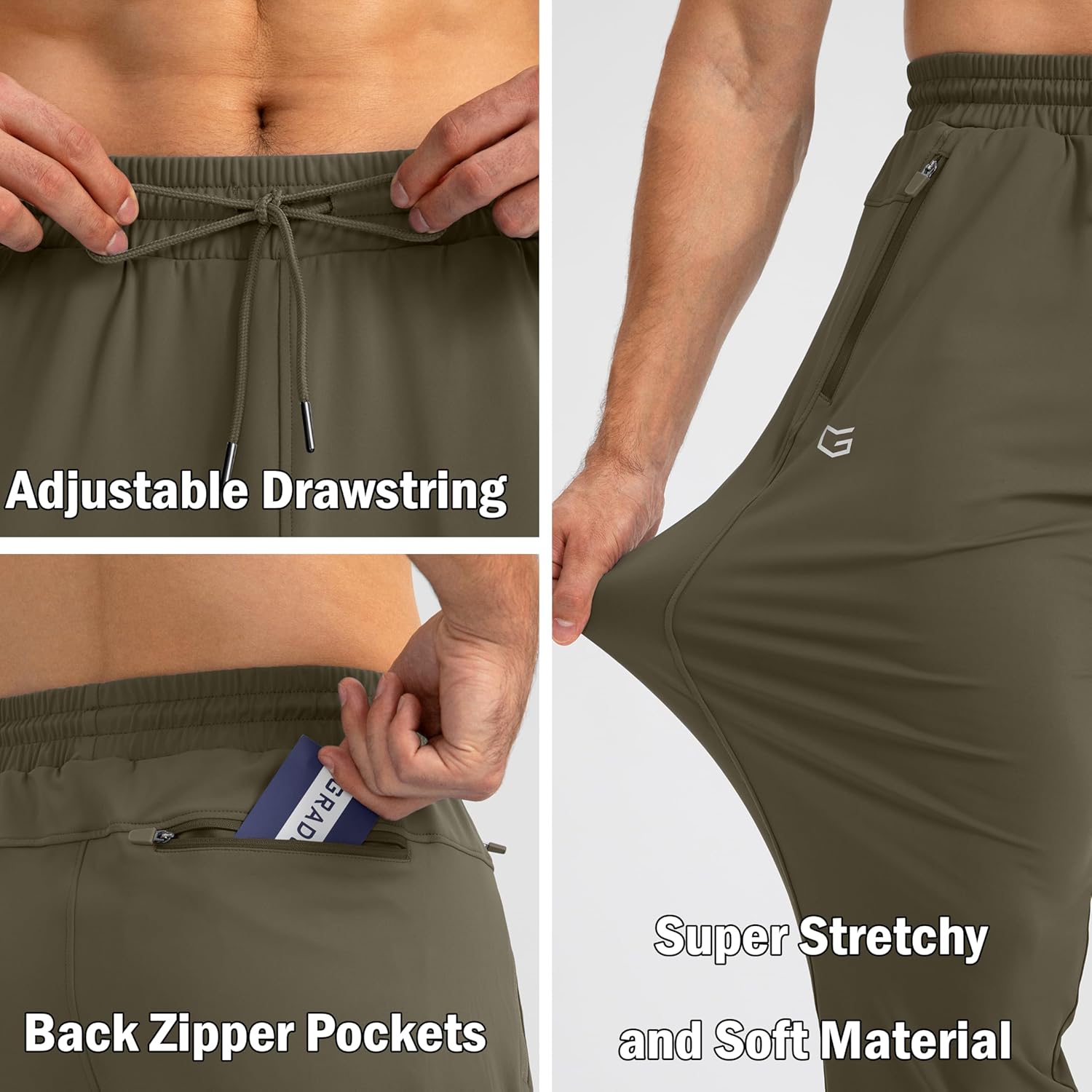 Herren Jogginghose mit Reißverschlusstaschen Tapered Joggers Sporthose für Training - Bild 102 von 133