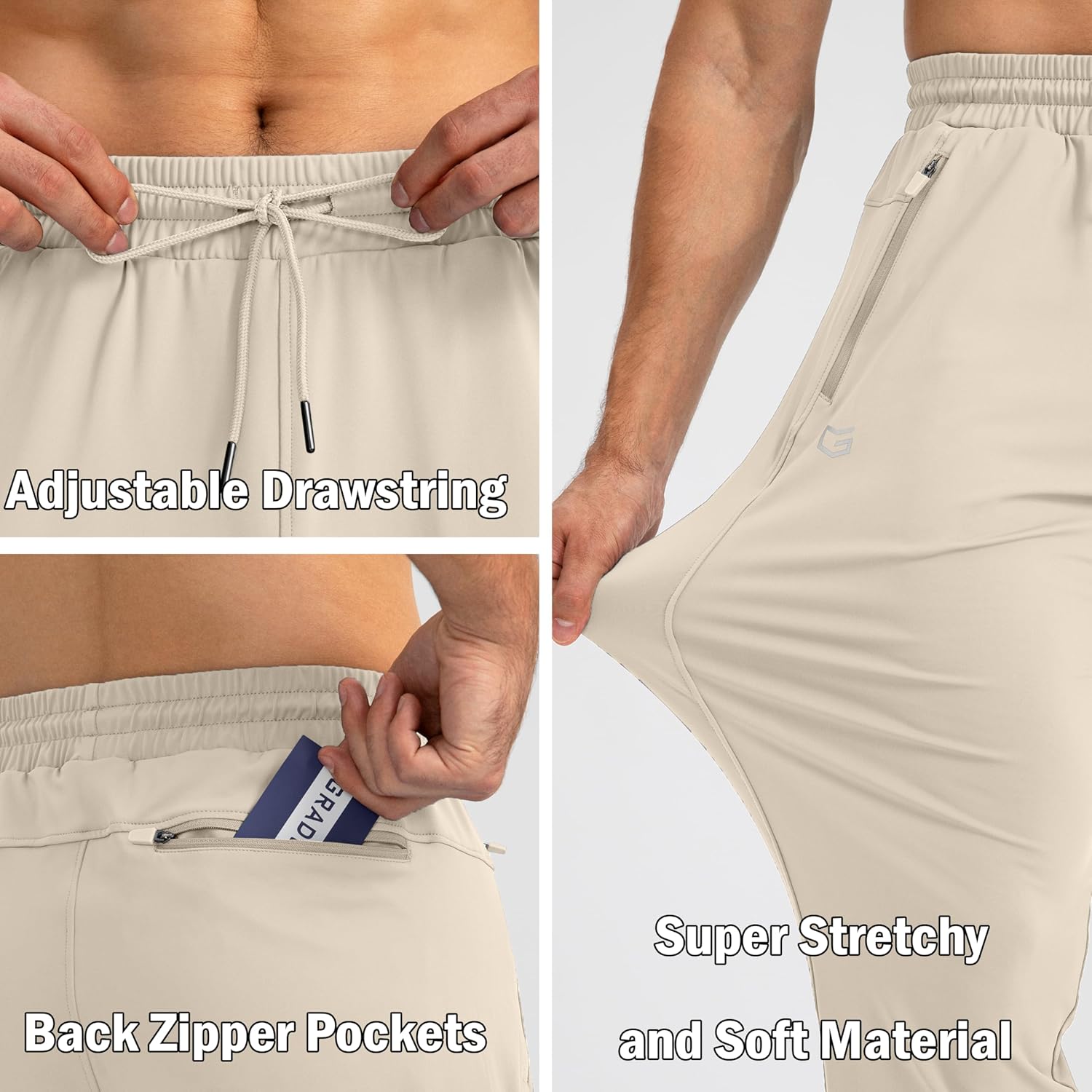 Herren Jogginghose mit Reißverschlusstaschen Tapered Joggers Sporthose für Training - Bild 108 von 133