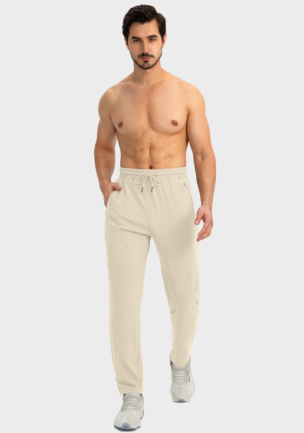 Herren Jogginghose mit Reißverschlusstaschen Tapered Joggers Sporthose für Training - Bild 109 von 133