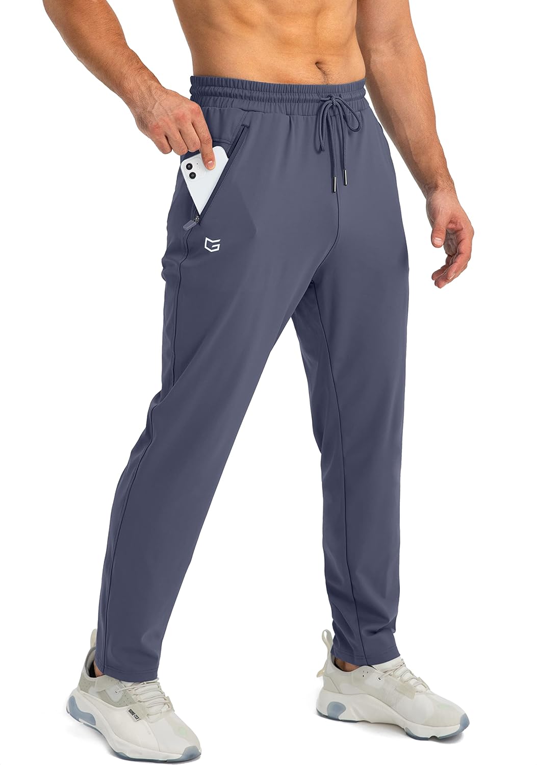 Herren Jogginghose mit Reißverschlusstaschen Tapered Joggers Sporthose für Training - Bild 110 von 133