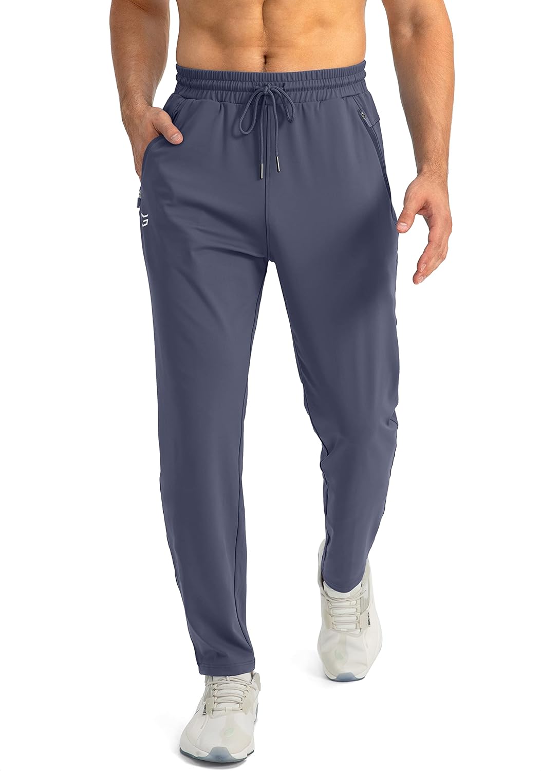 Herren Jogginghose mit Reißverschlusstaschen Tapered Joggers Sporthose für Training - Bild 111 von 133
