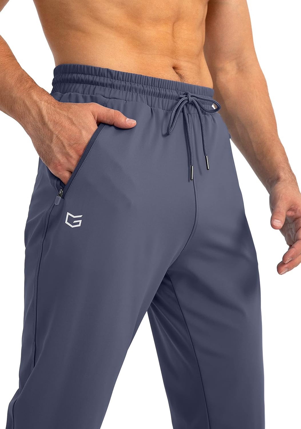 Herren Jogginghose mit Reißverschlusstaschen Tapered Joggers Sporthose für Training - Bild 113 von 133