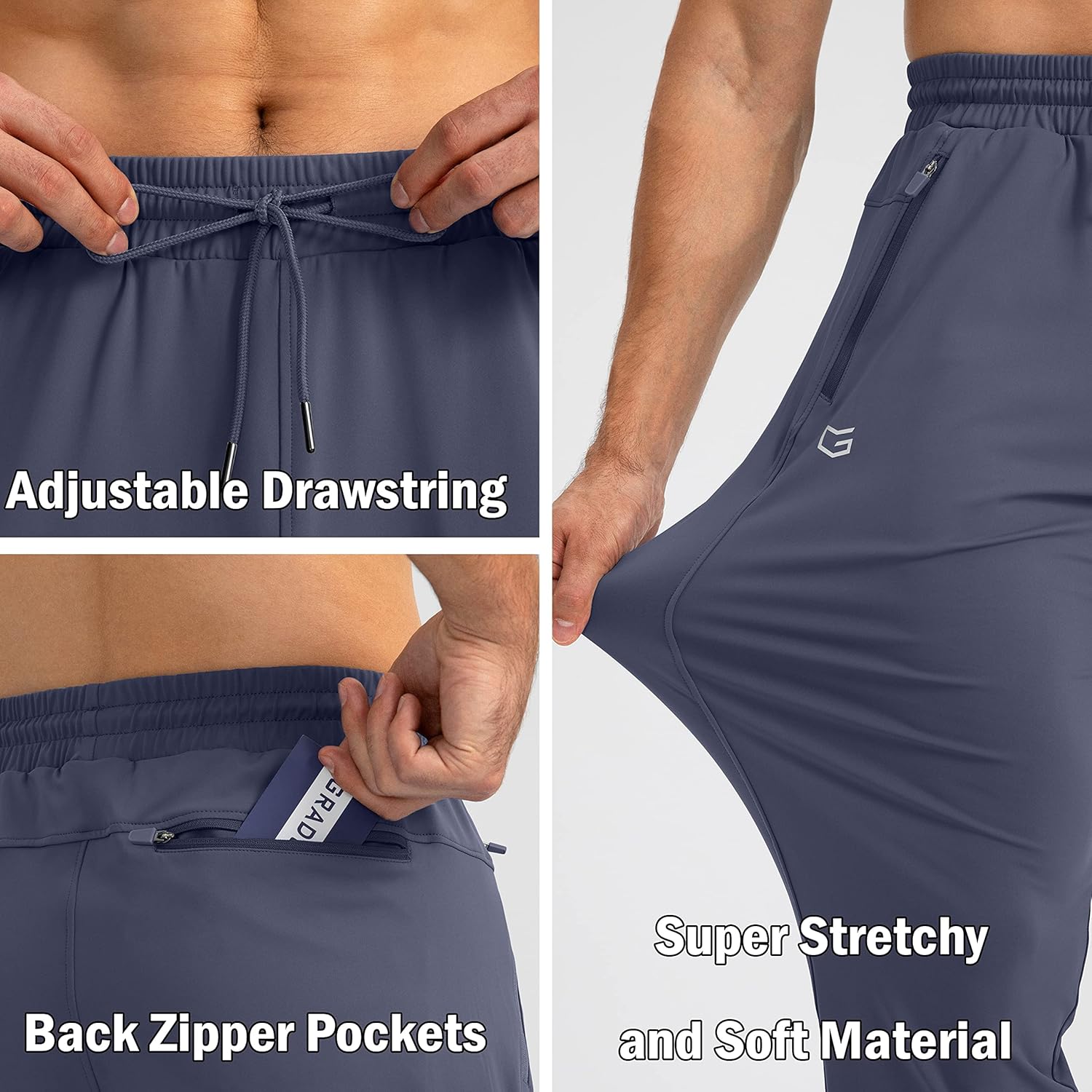 Herren Jogginghose mit Reißverschlusstaschen Tapered Joggers Sporthose für Training - Bild 114 von 133