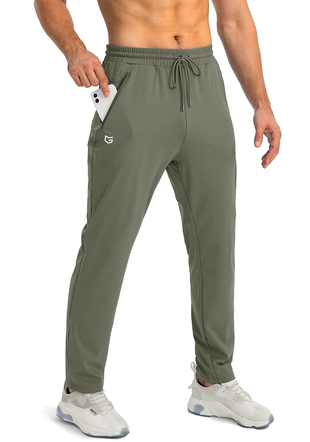 Herren Jogginghose mit Reißverschlusstaschen Tapered Joggers Sporthose für Training - Bild 116 von 133